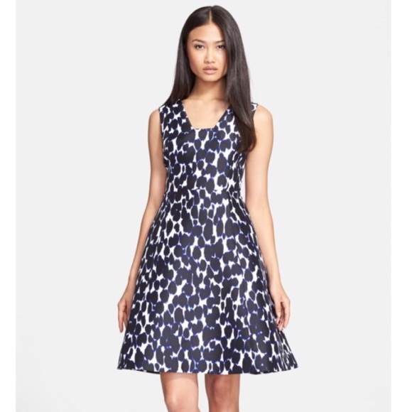 kate spade Dresses & Skirts - Kate Spade Blue Leopard Fit & Flare Dress